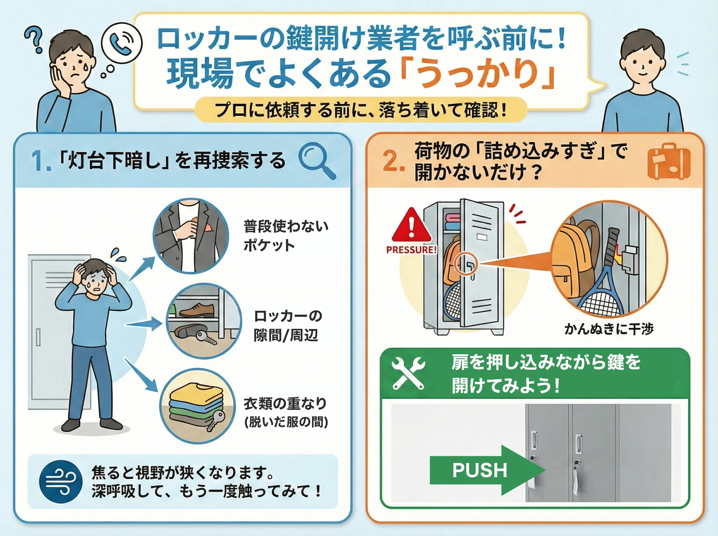意外な方法で開くロッカー