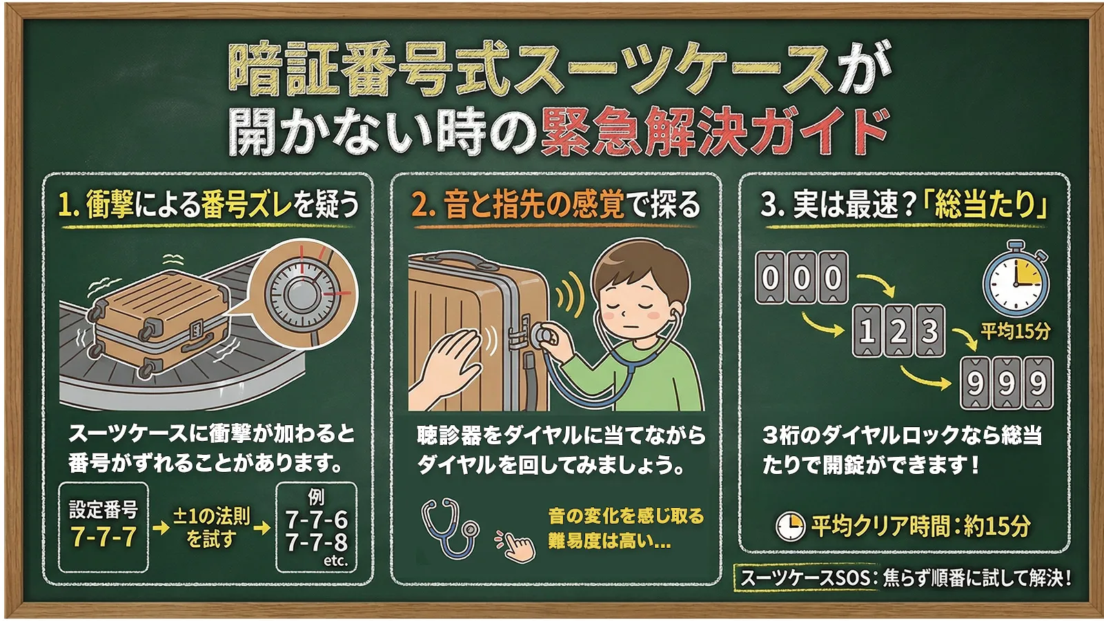 スーツケースが開かない時の裏技
