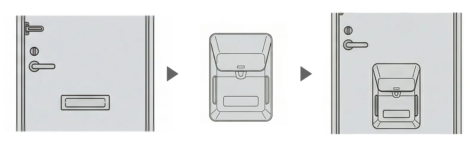 ドアポストカバーをドアに貼り付ける防犯対策