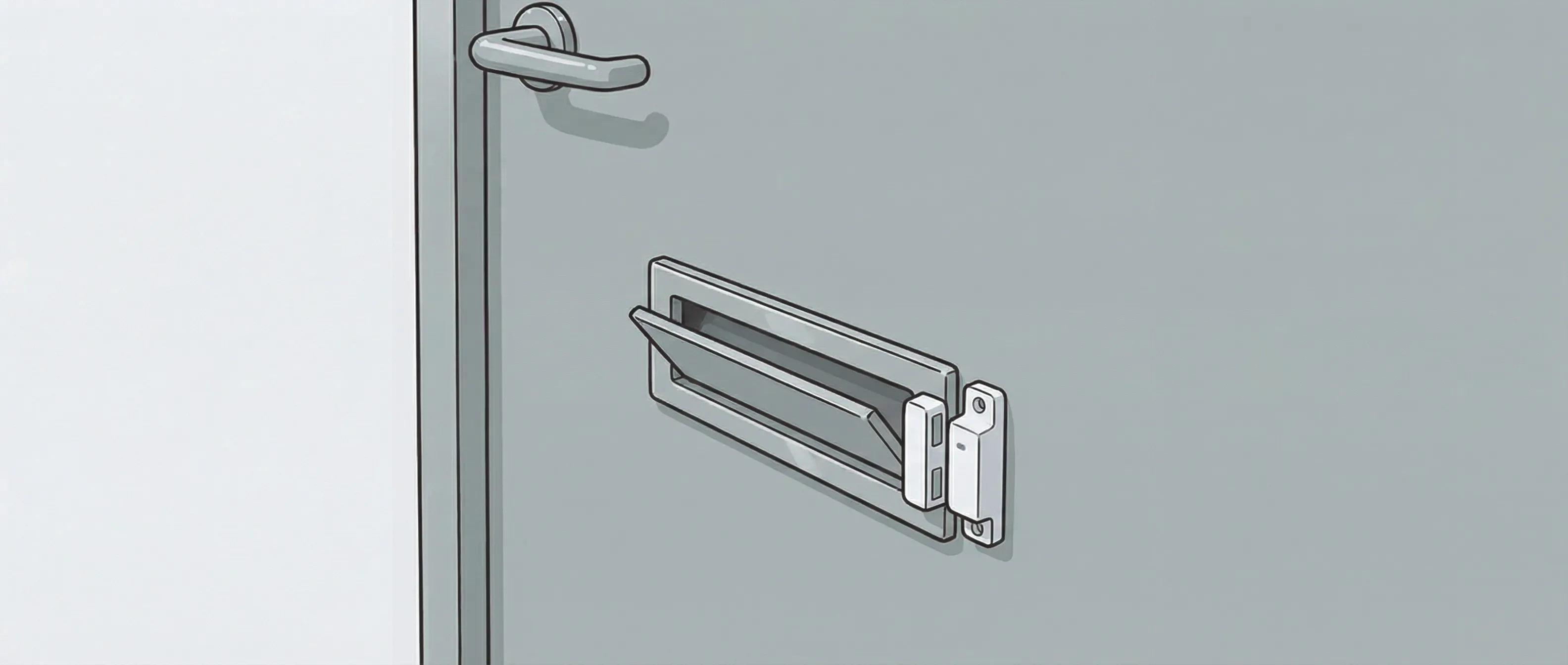 ドアポストに開閉センサーをつけて防犯対策