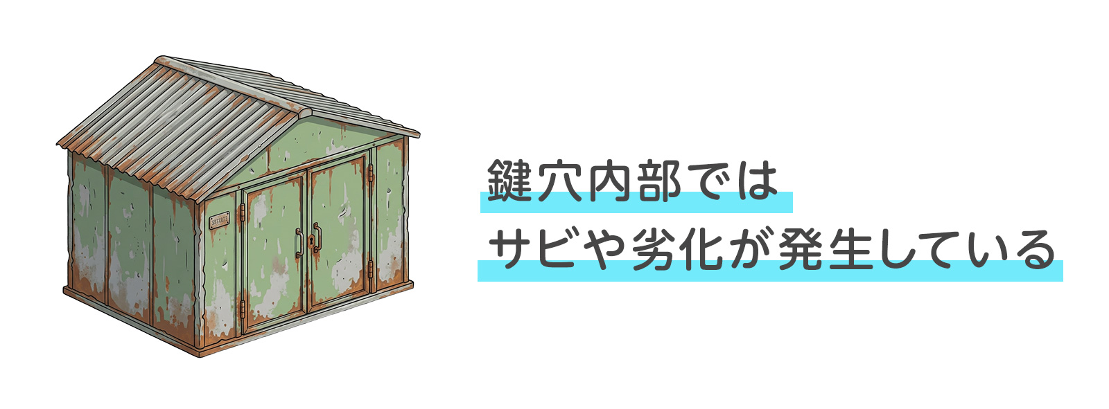 錆びた物置