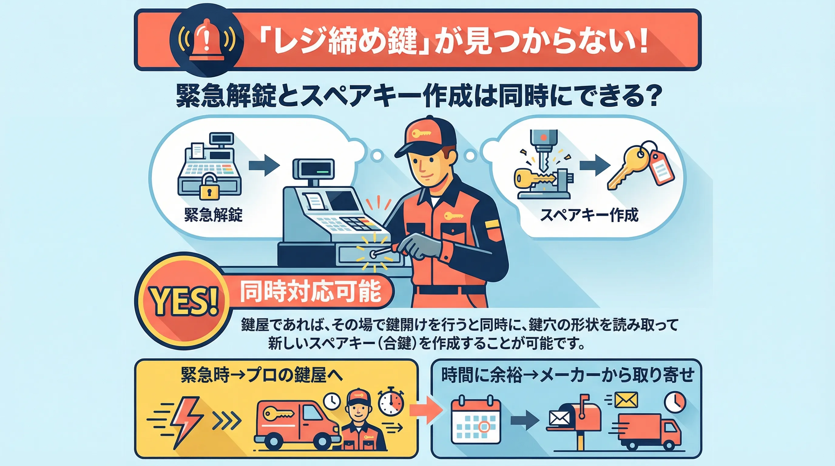 鍵屋なら同時対応可能