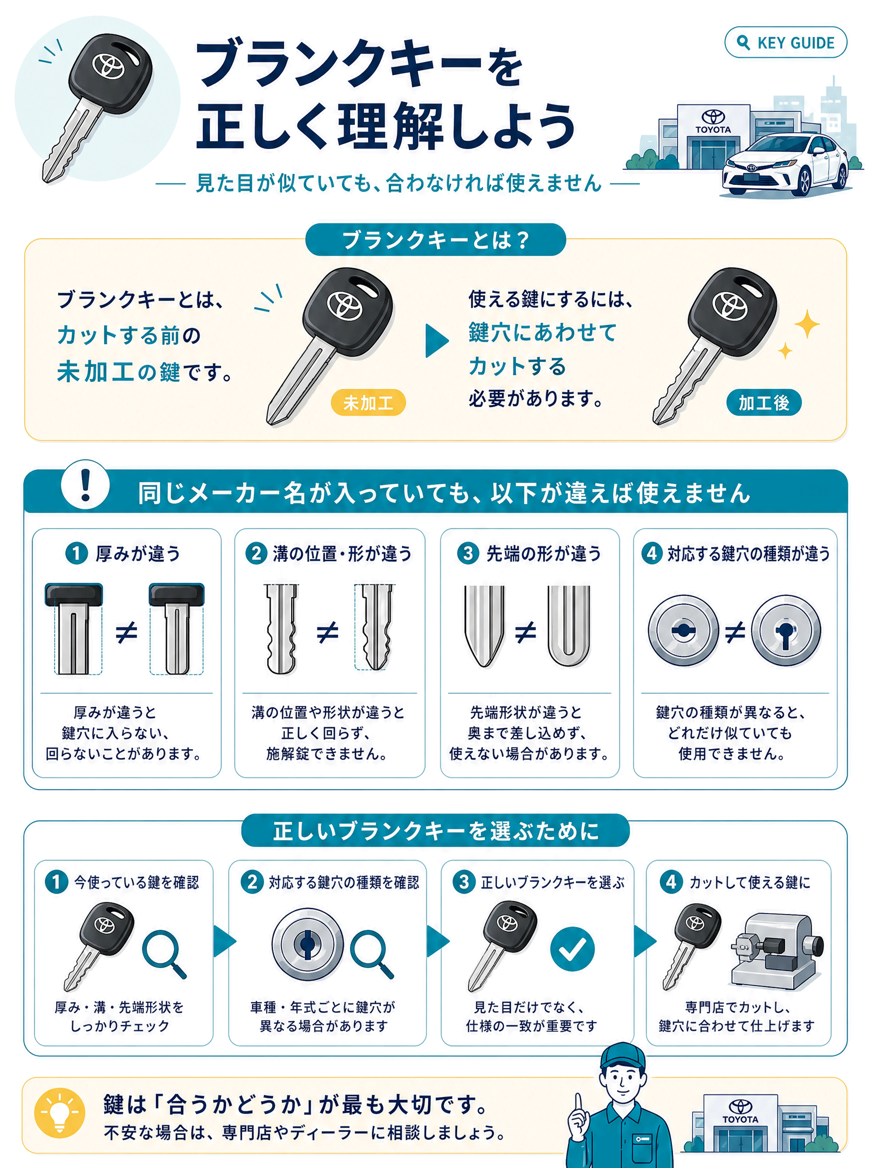 ブランクキーの説明と購入ポイント