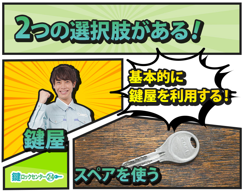 賃貸の鍵を紛失した時の対処法は鍵屋とスペア
