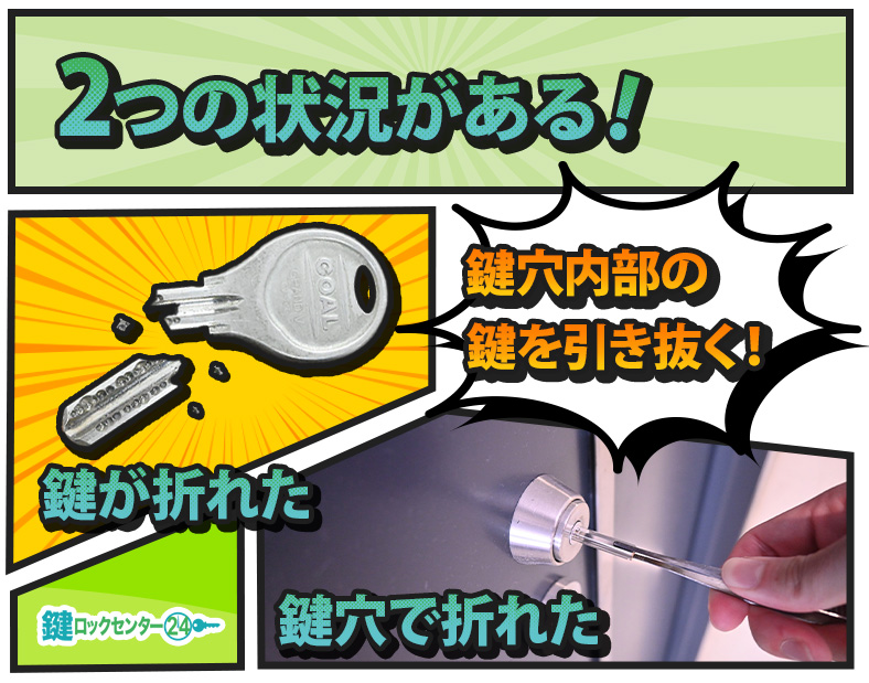 玄関の鍵が折れた時の状況別