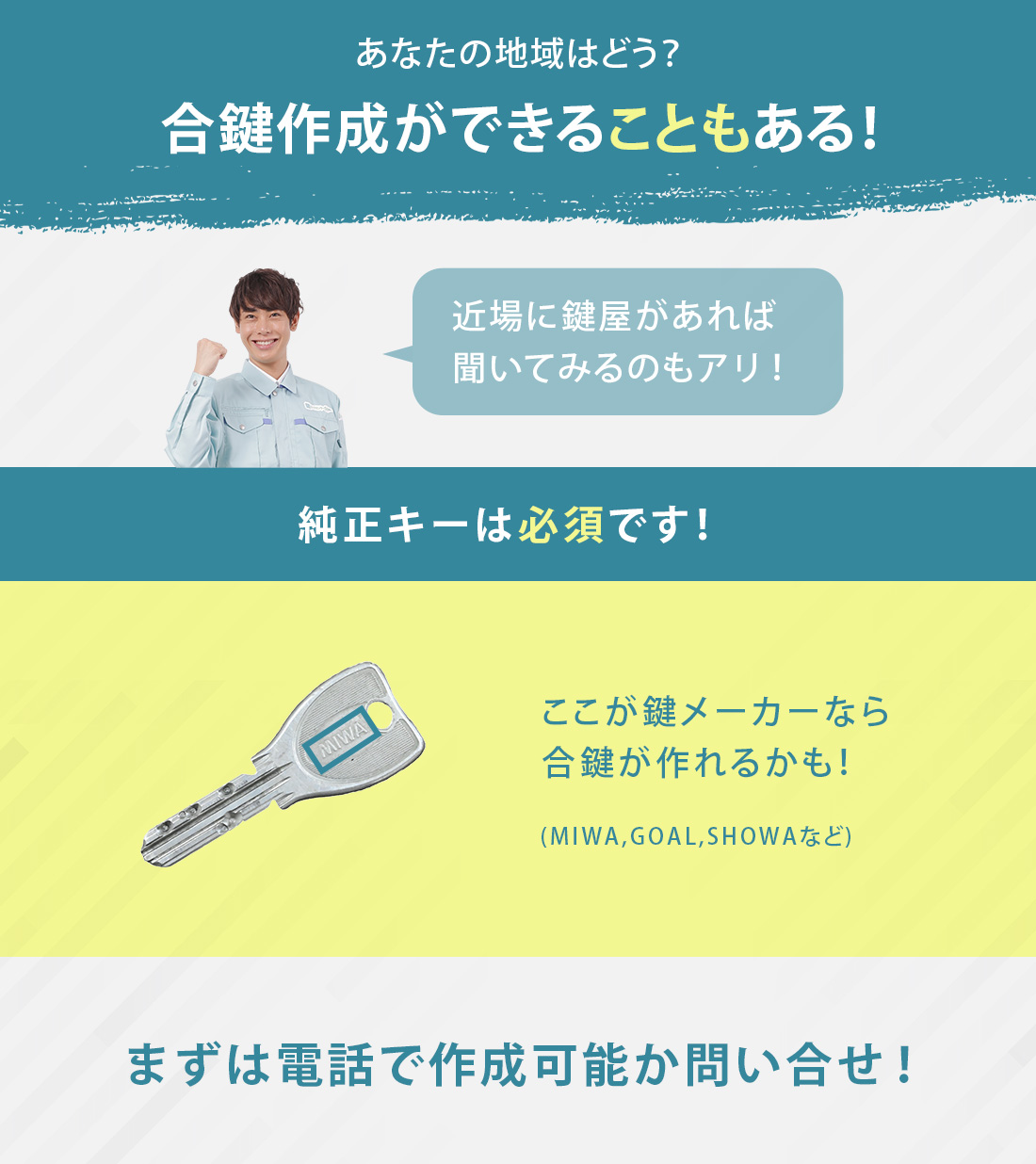 街の鍵屋でディンプルキーの合鍵を作成する