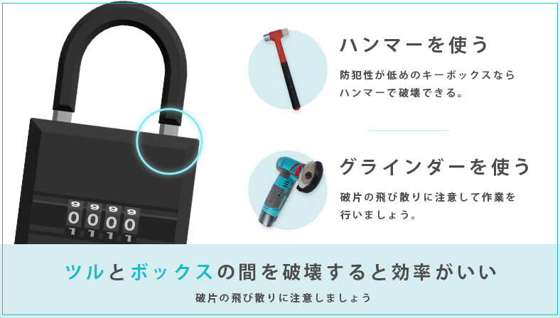 ダイヤル式キーボックスを破壊する方法