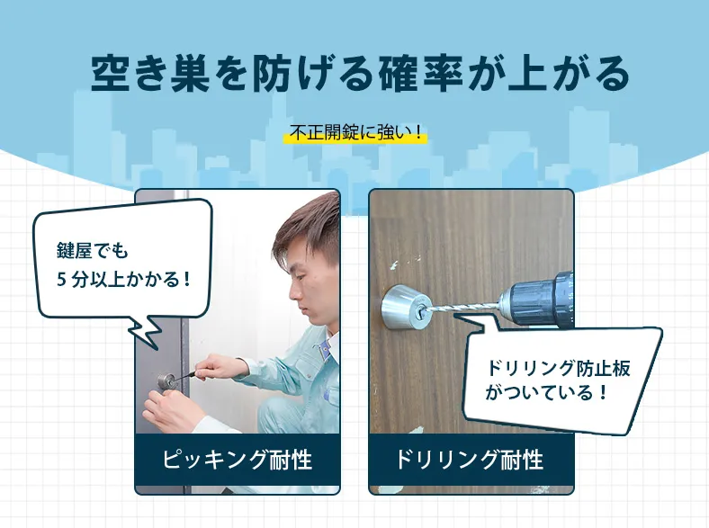 ディンプルキーは防犯性が高い