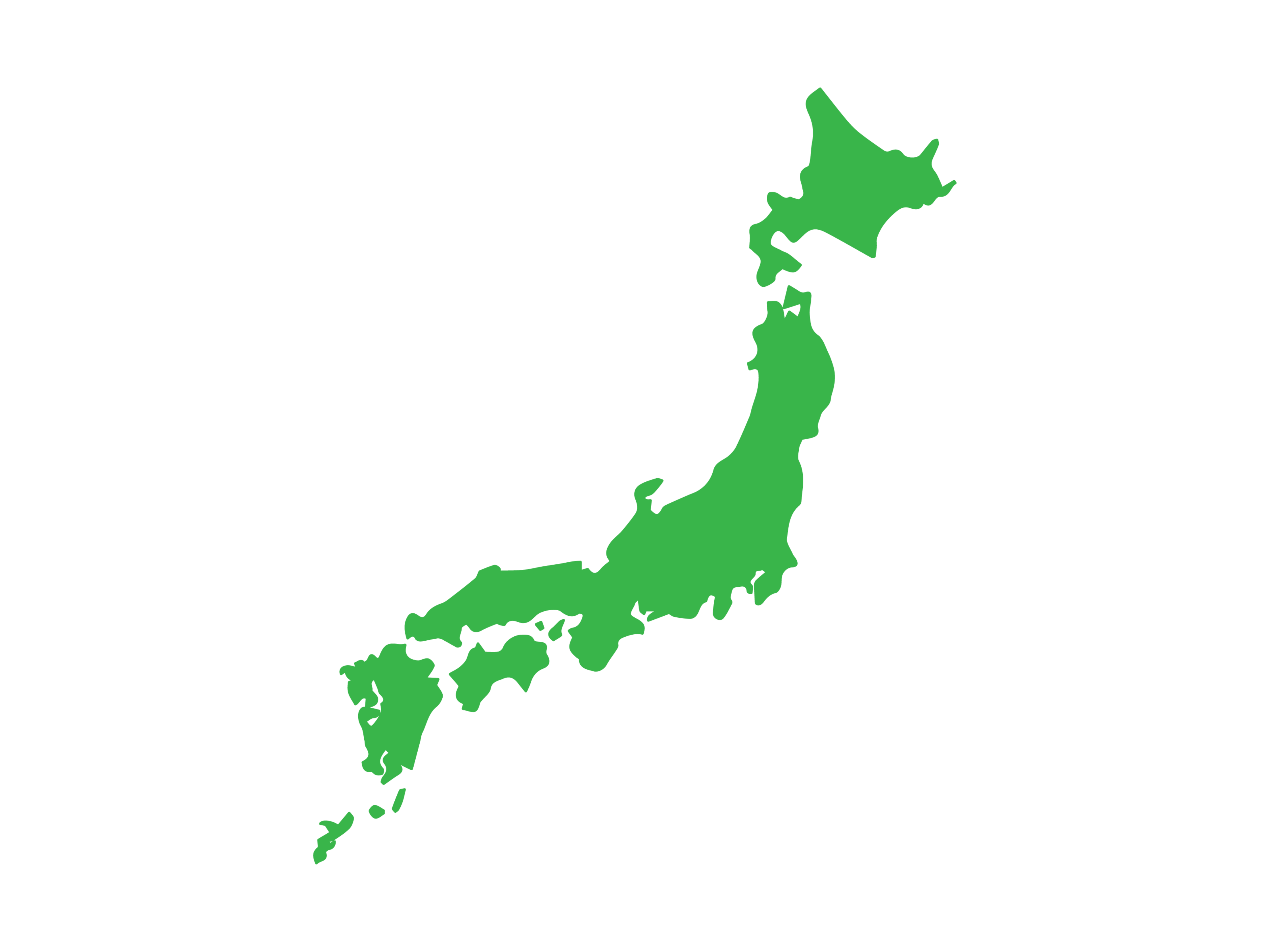 宮城県の鍵トラブル対応地域を示す日本地図